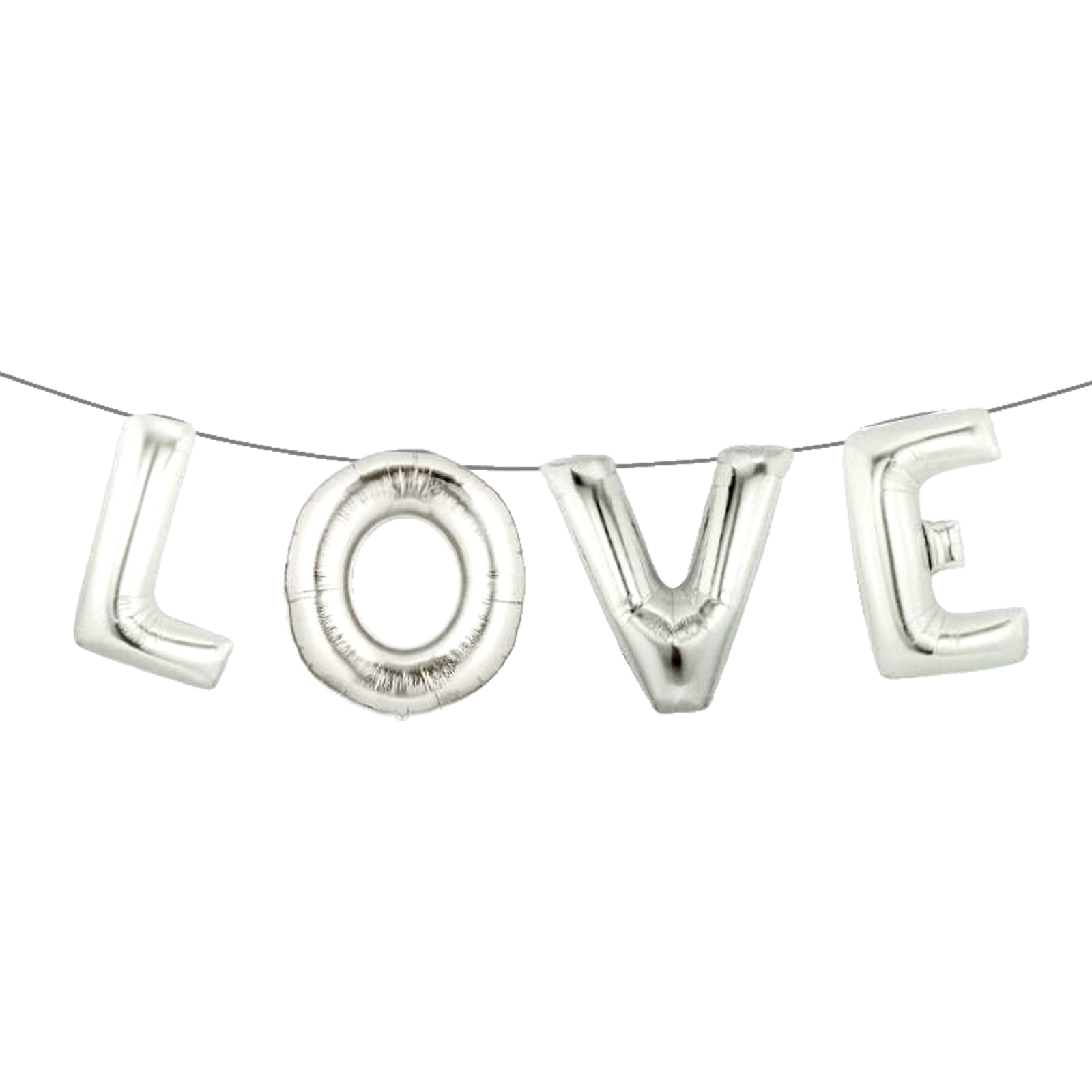 Silver Love Foil Letter Balloon Banner (Air Fill) 