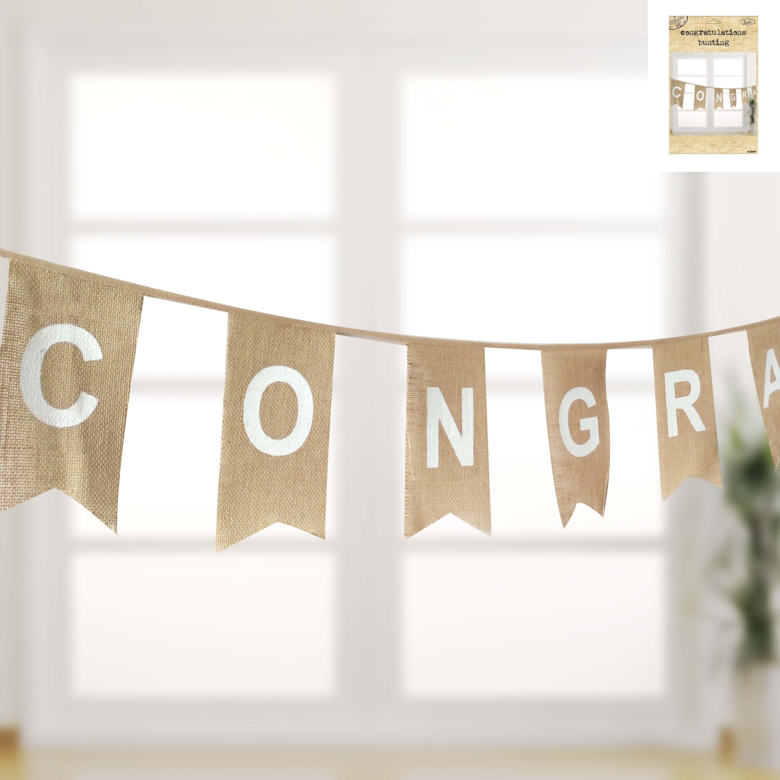 Hessian Congratulations Pennant Banner 