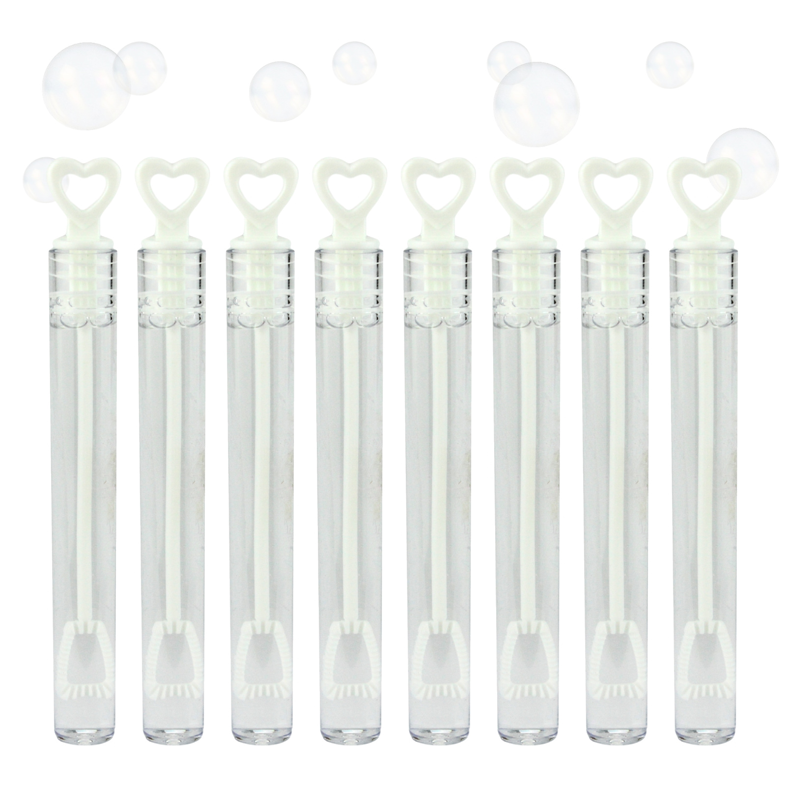 Mini White Love Heart Bubble Wands (Pack of 40)
