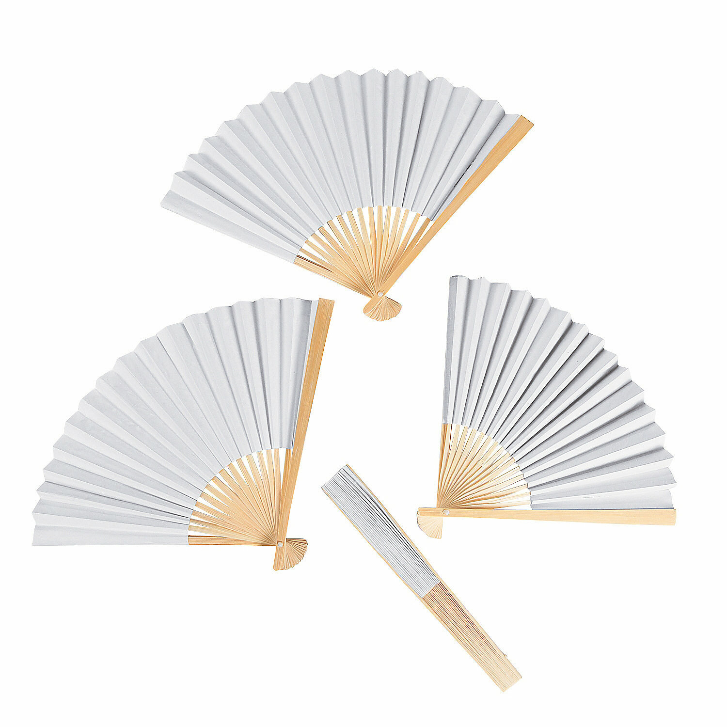 White Paper Fans (Pack of 12)
