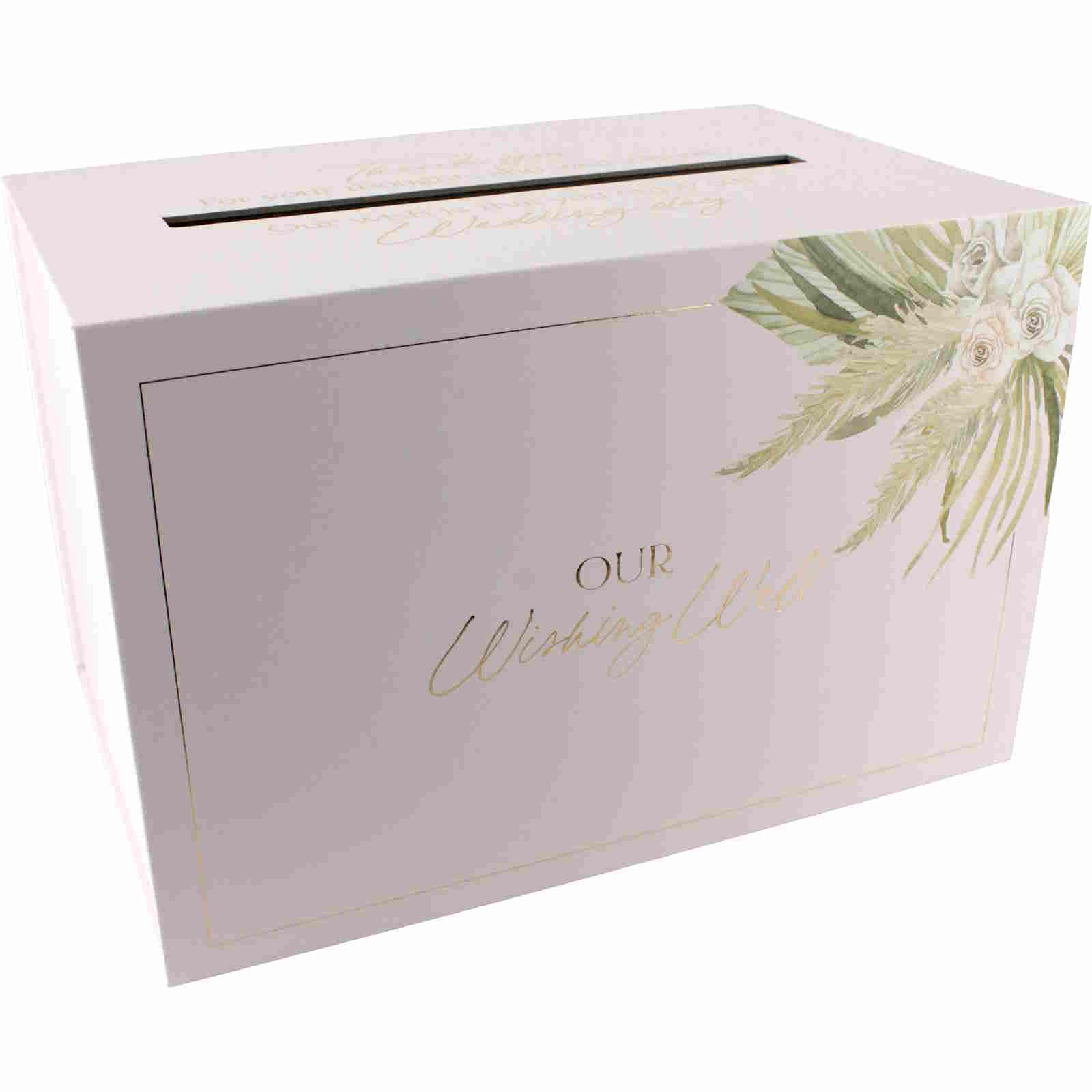 Floral Wedding Wishing Well Wooden Box 