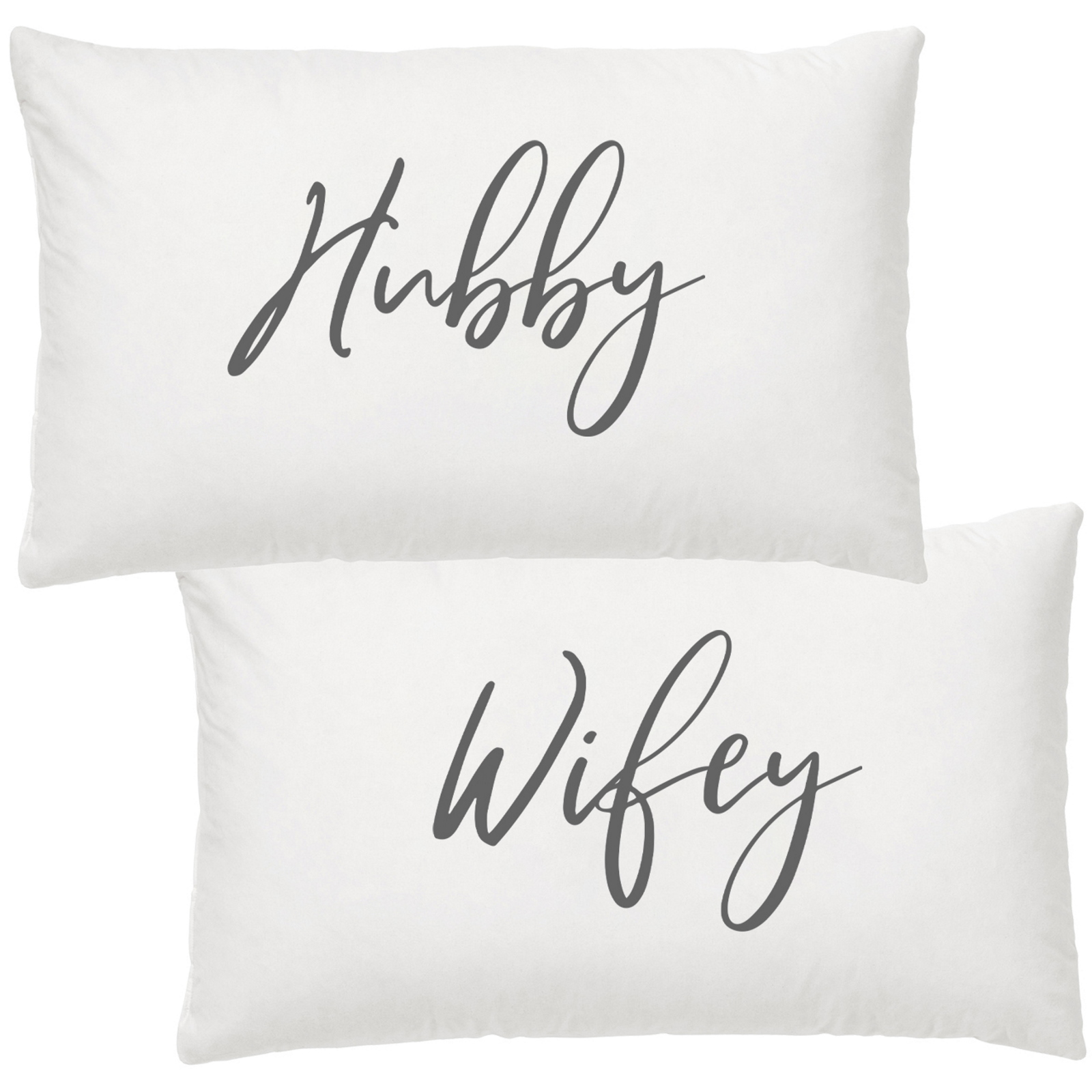 Hubby & Wifey Cotton Pillowcase Set