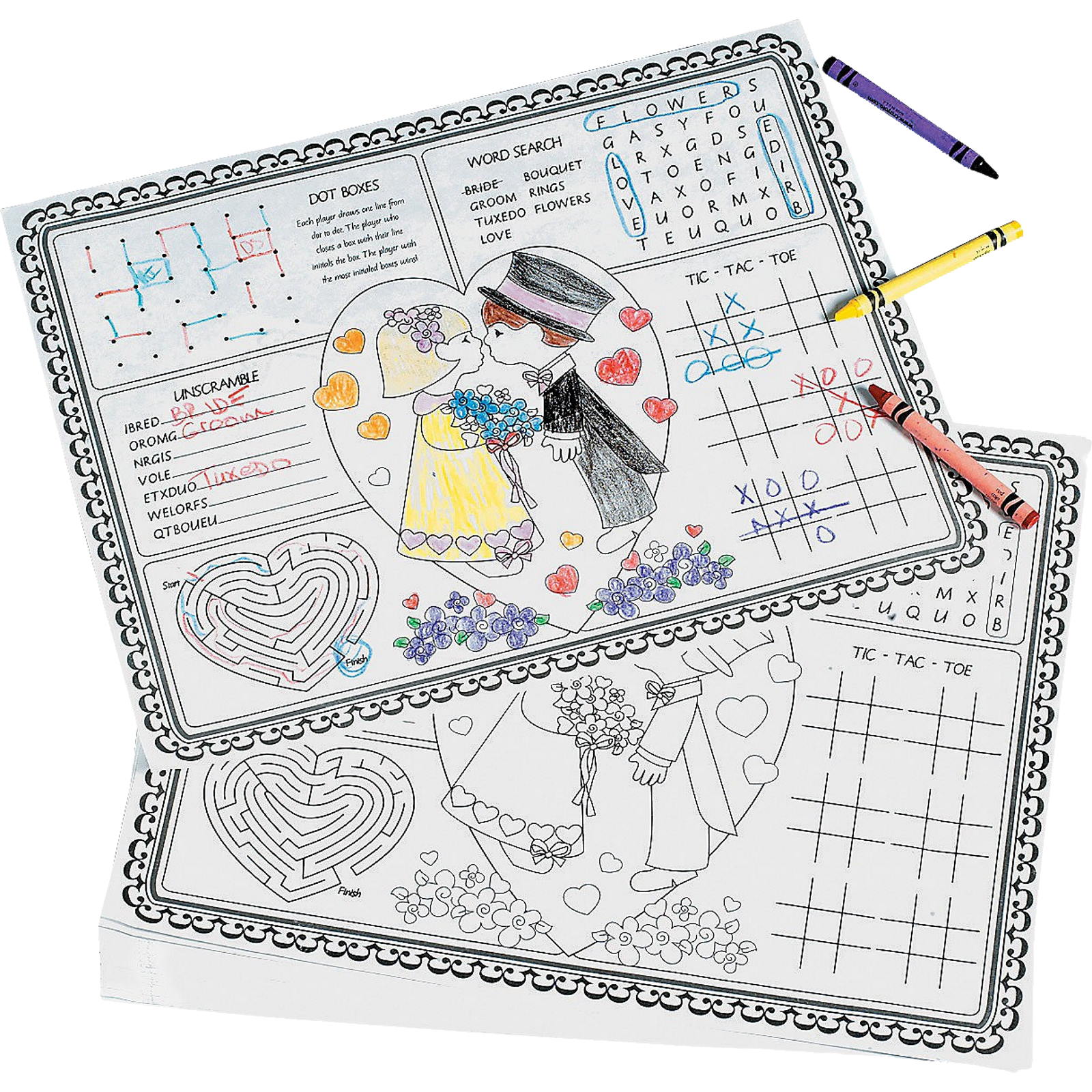 Wedding Activity Placemats (Pack of 12)