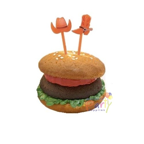 Western Cowboy Boots and Hat Cupcake Picks (Pack of 12)