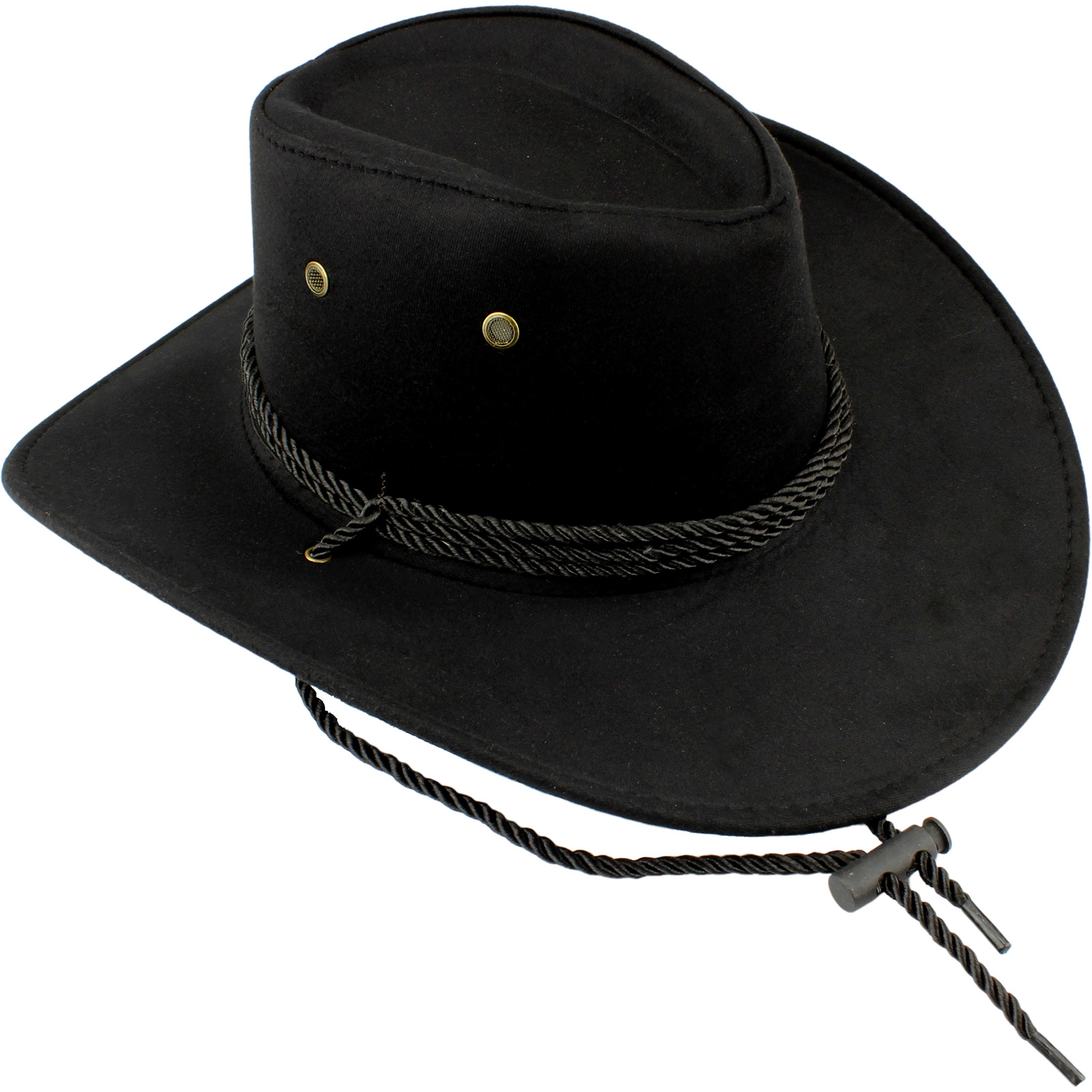 Adult Black Faux Suede Cowboy Hat