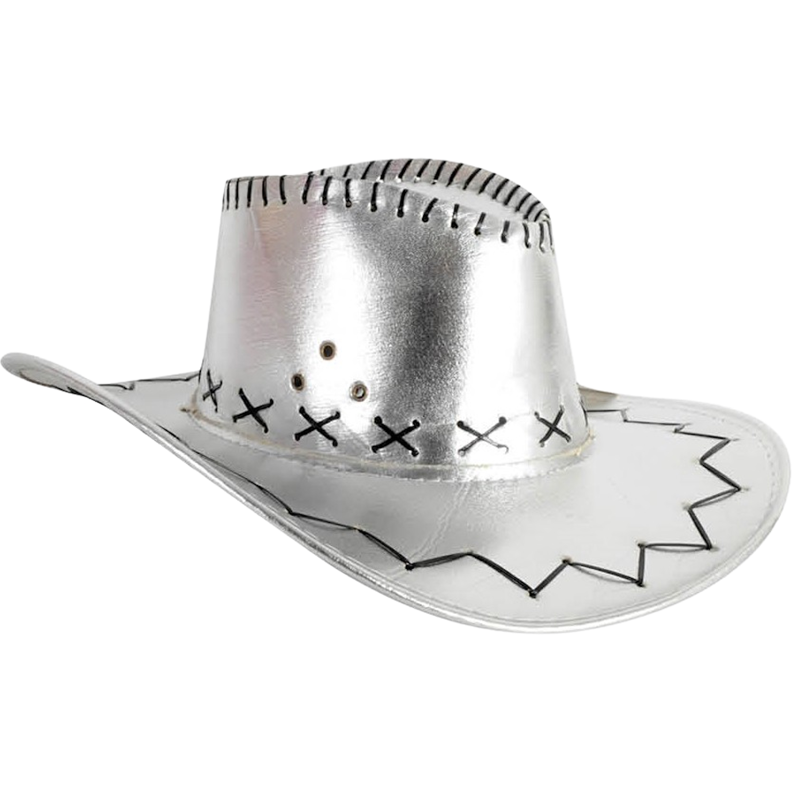 Metallic Silver Adults Outback Cowboy Hat
