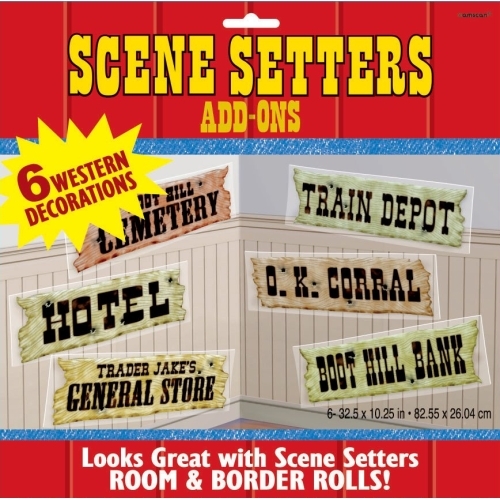 Western Signs Scene Setter Wall Decorations