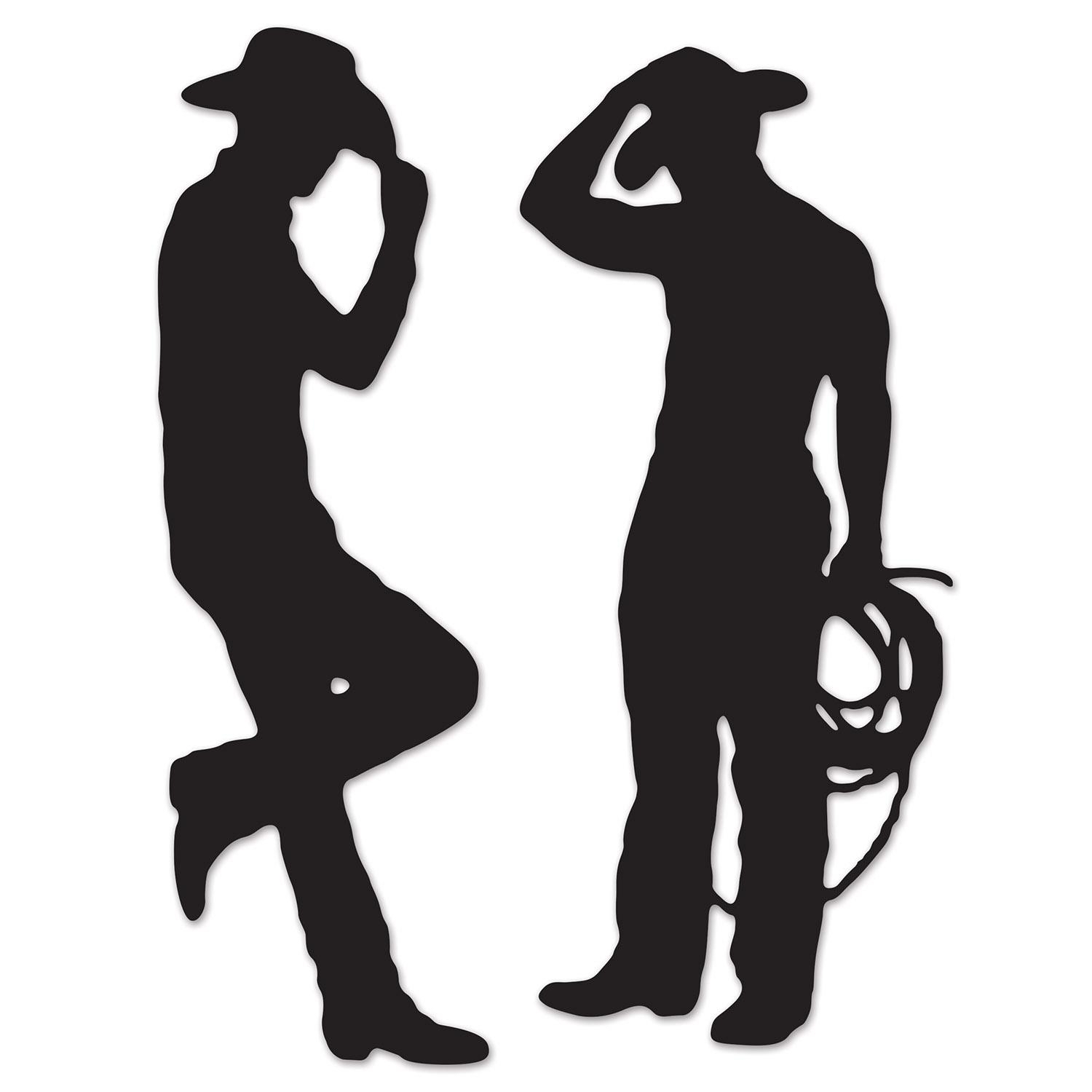 Cowboy Silhouettes Cutout  Wall Decorations (Set of 2)