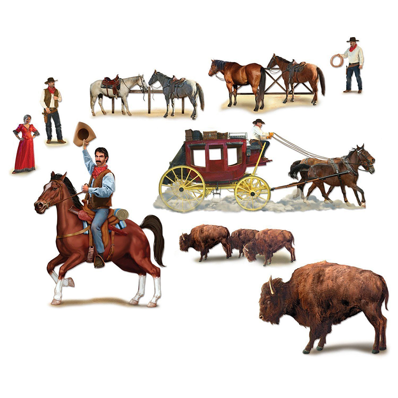 Insta Theme Wild West Character Wall Props (9 Pieces)