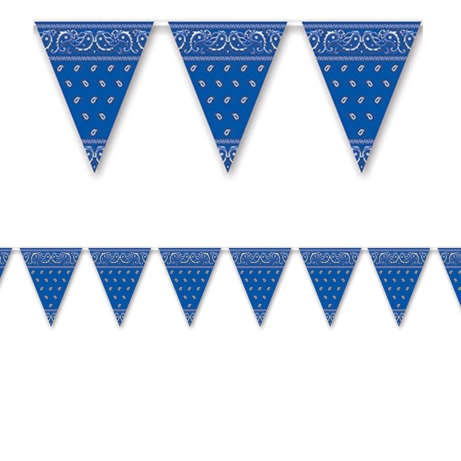 Blue Bandana Plastic Flag Banner