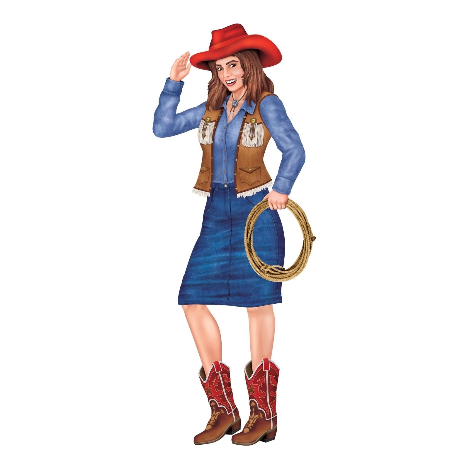 Cowgirl Jointed Cutout Wall Decoration 