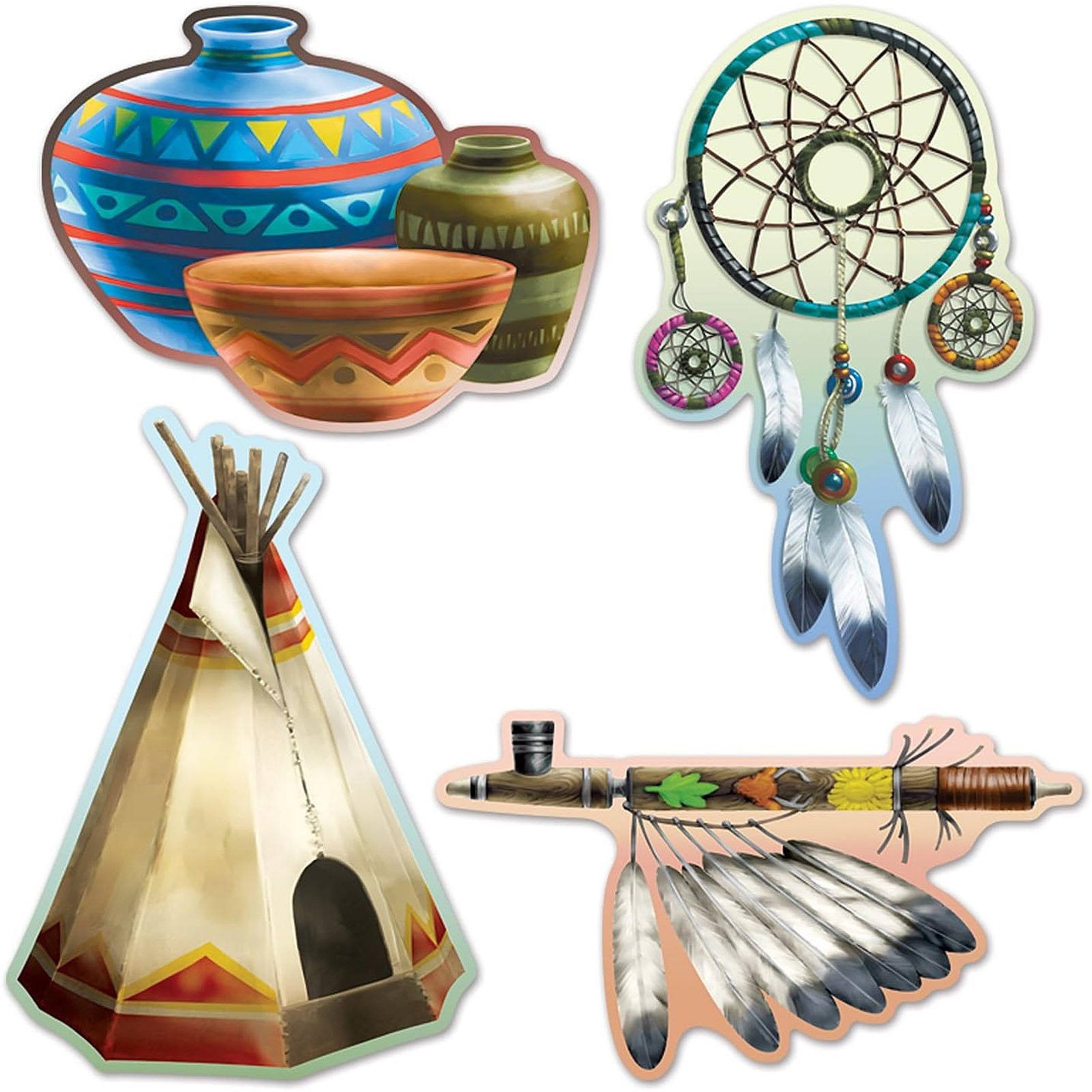 American Indian Cutout Wall Decorations (Pack of 4)  