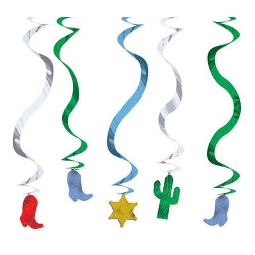 Western Swirl Decorations (Pack of 5)