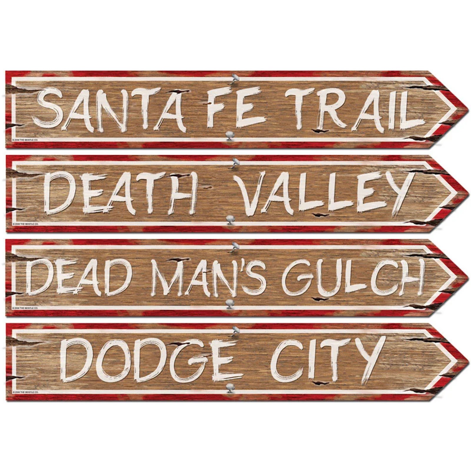 Western Street Sign Cutout Wall Decorations (Pack of 4) 