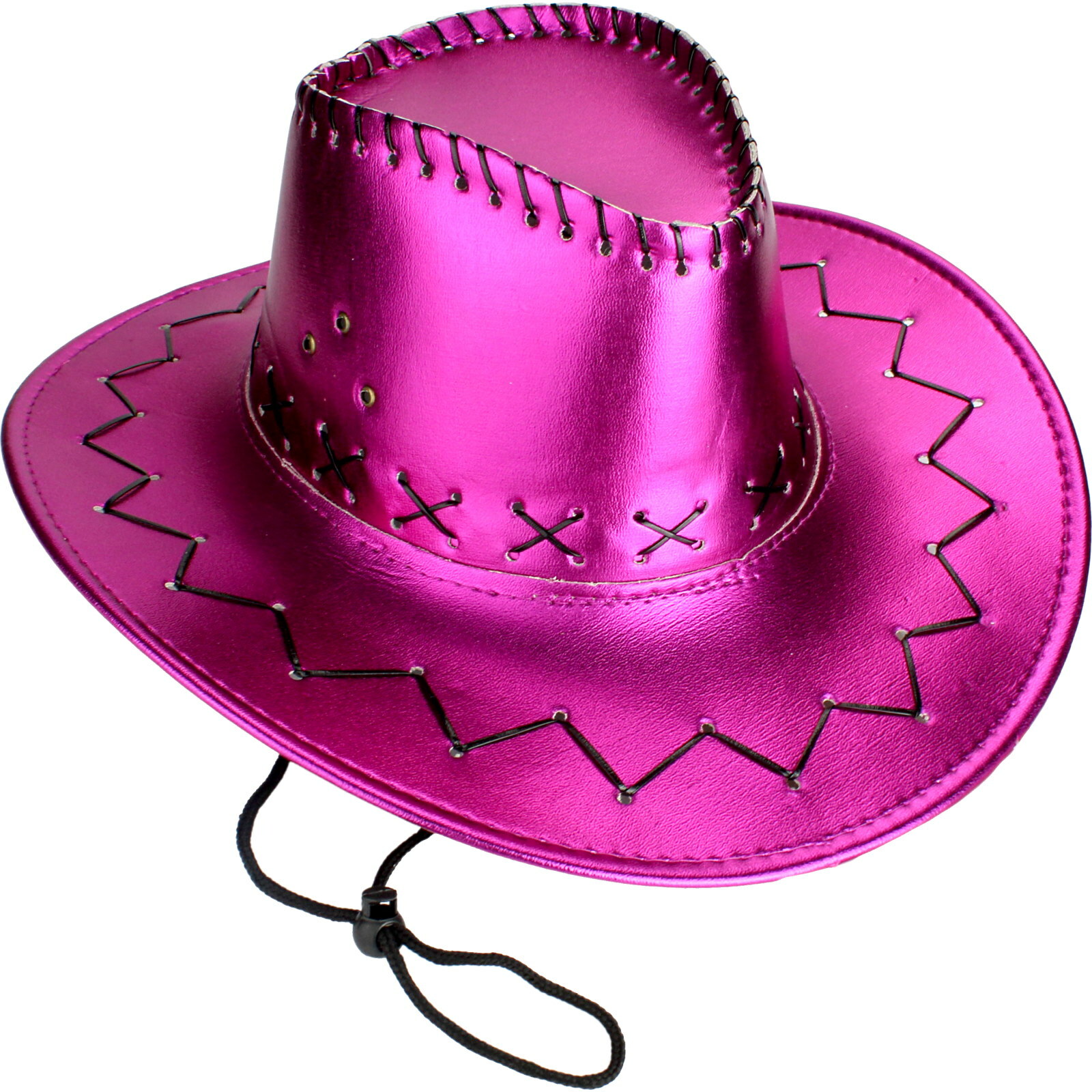 Adults Metallic Hot Pink Outback Cowboy Hat