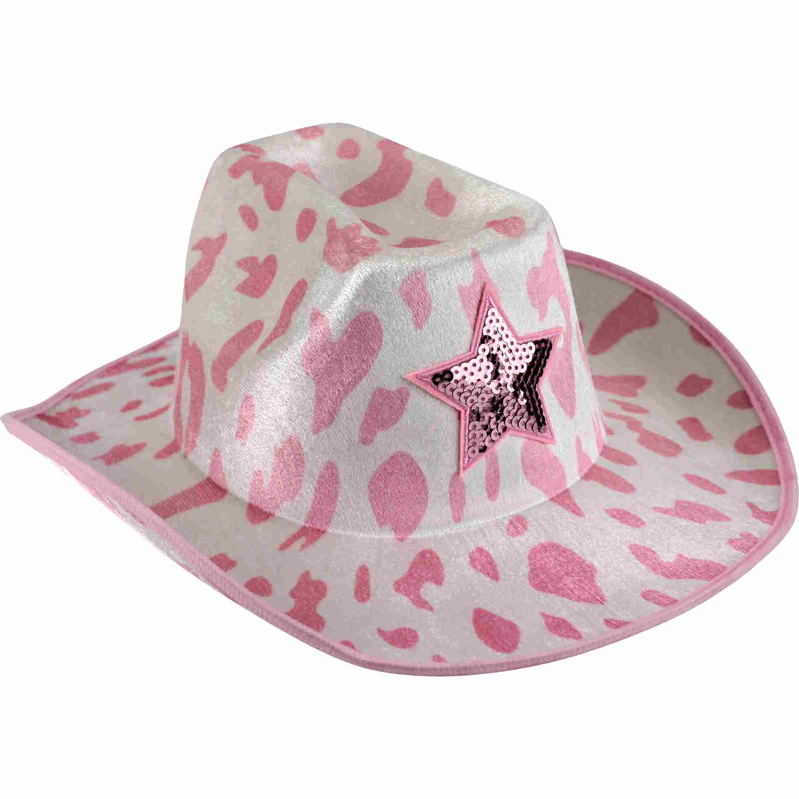 Pink Cow Print Cowboy Hat