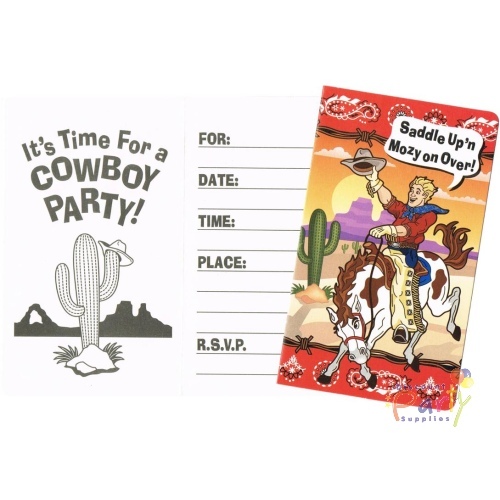 Cowboy Party Invitations (Pack of 8)