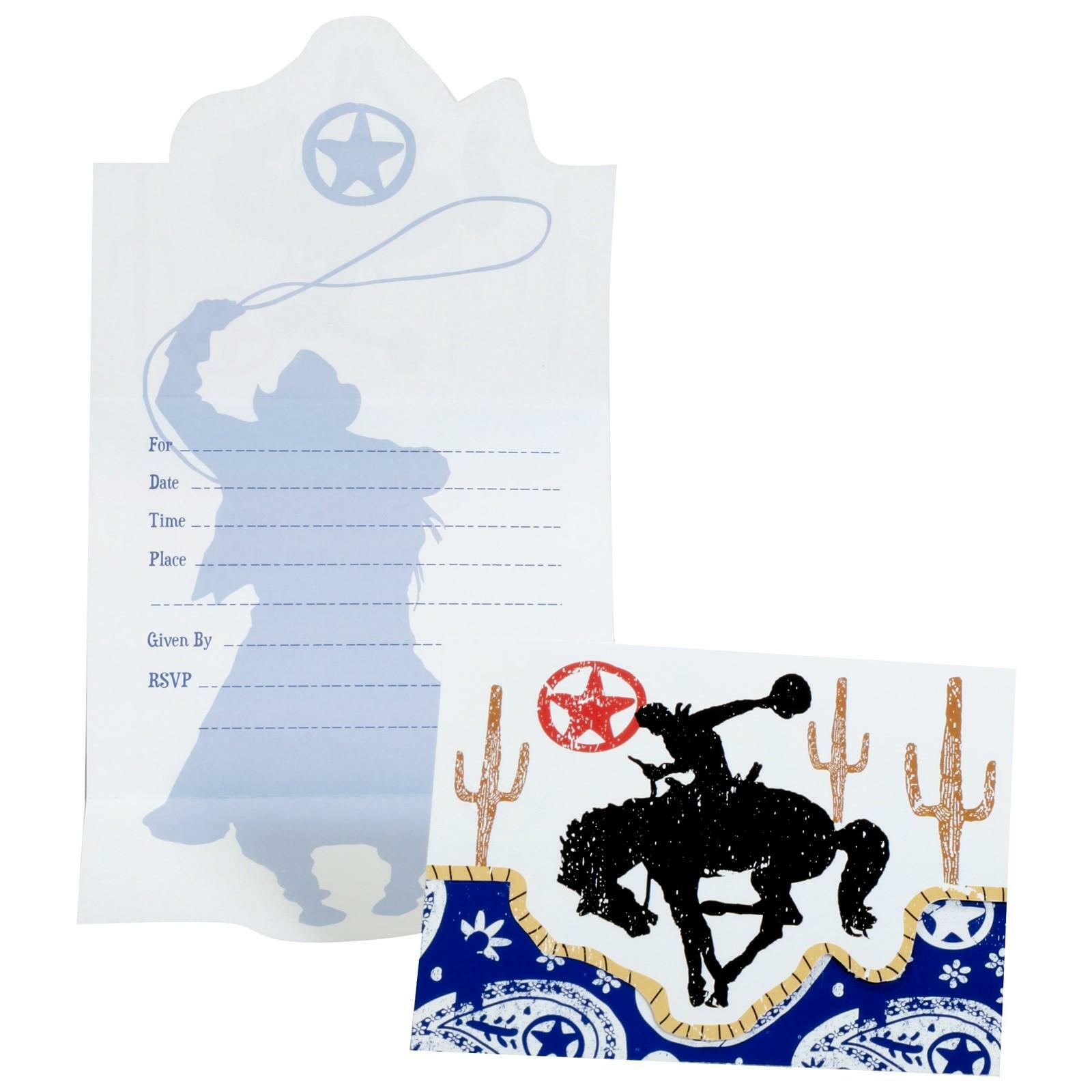 Western Lasso Party Invitations (Pack of 8)