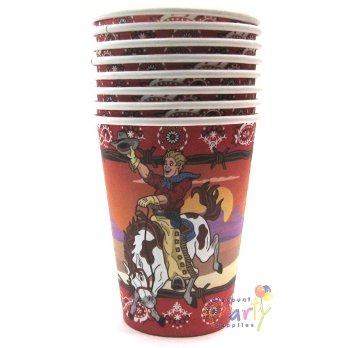 Cowboy Paper Cups (Pack of 8)