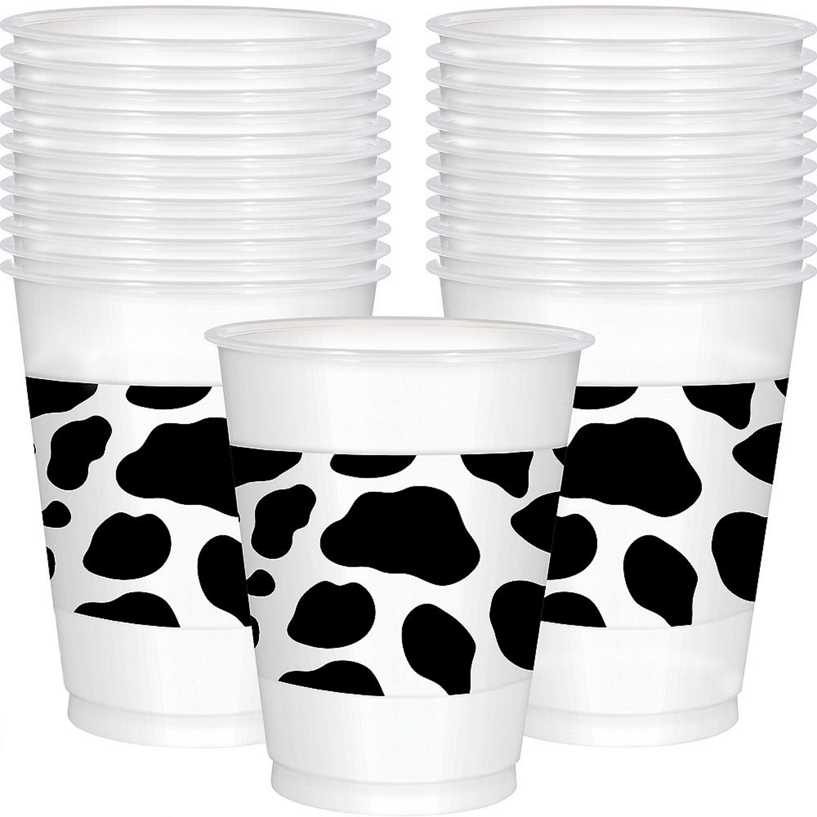 Yeehaw Cow Print Plastic Cups (Pack of 25)