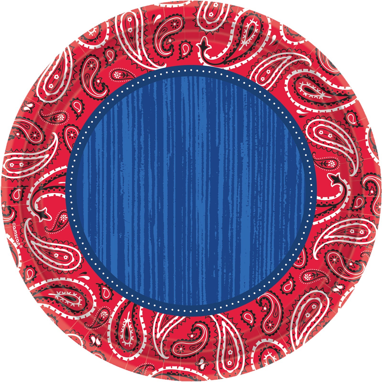 Bandana and Blue Jeans Western Large Paper Plates (Pack of 8)