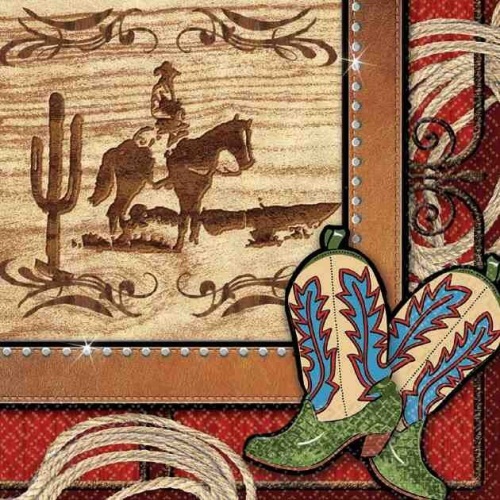 Giddy Up Cowboy Small Napkins / Serviettes (Pack of 16)
