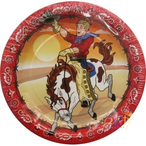 Cowboy Small Paper Plates (Pack of 8)