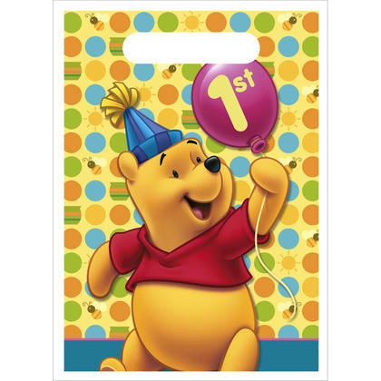 Winnie the Pooh 1st Birthday Lolly/Treat Bags (Pack of 8)