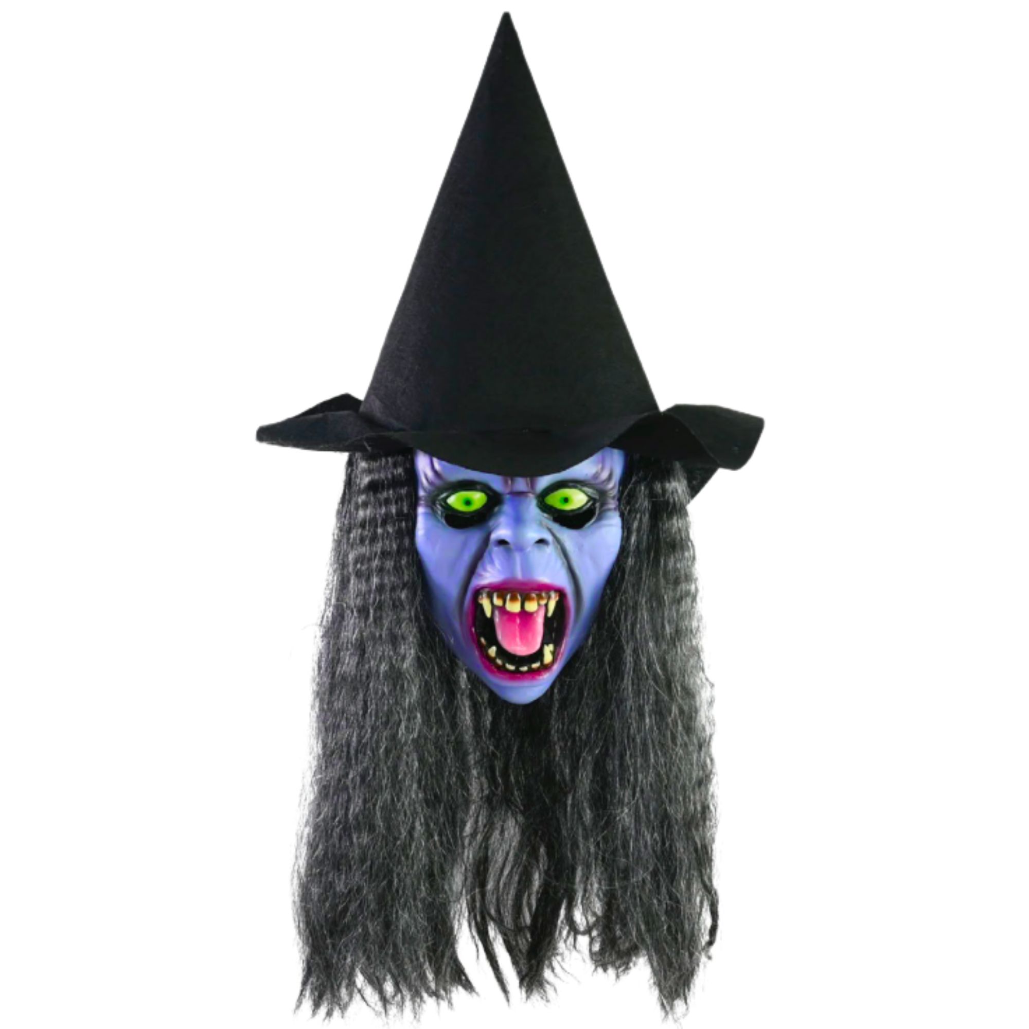 Latex Witch Mask With Hat