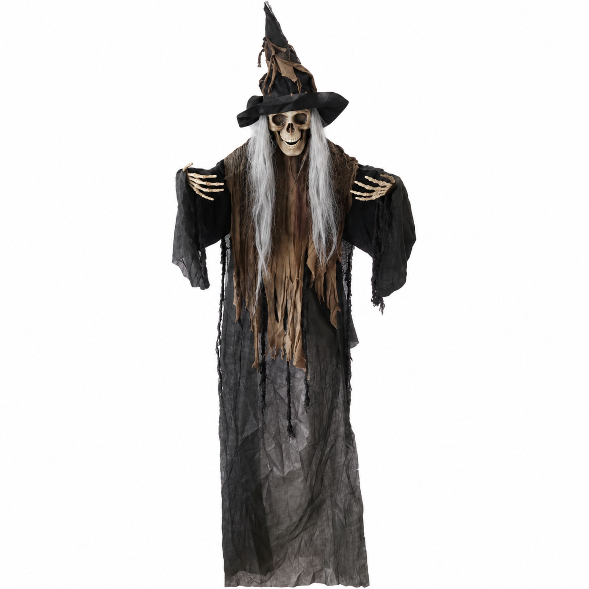 Animated Skeletal Witch Hanging Decoration 1.6m