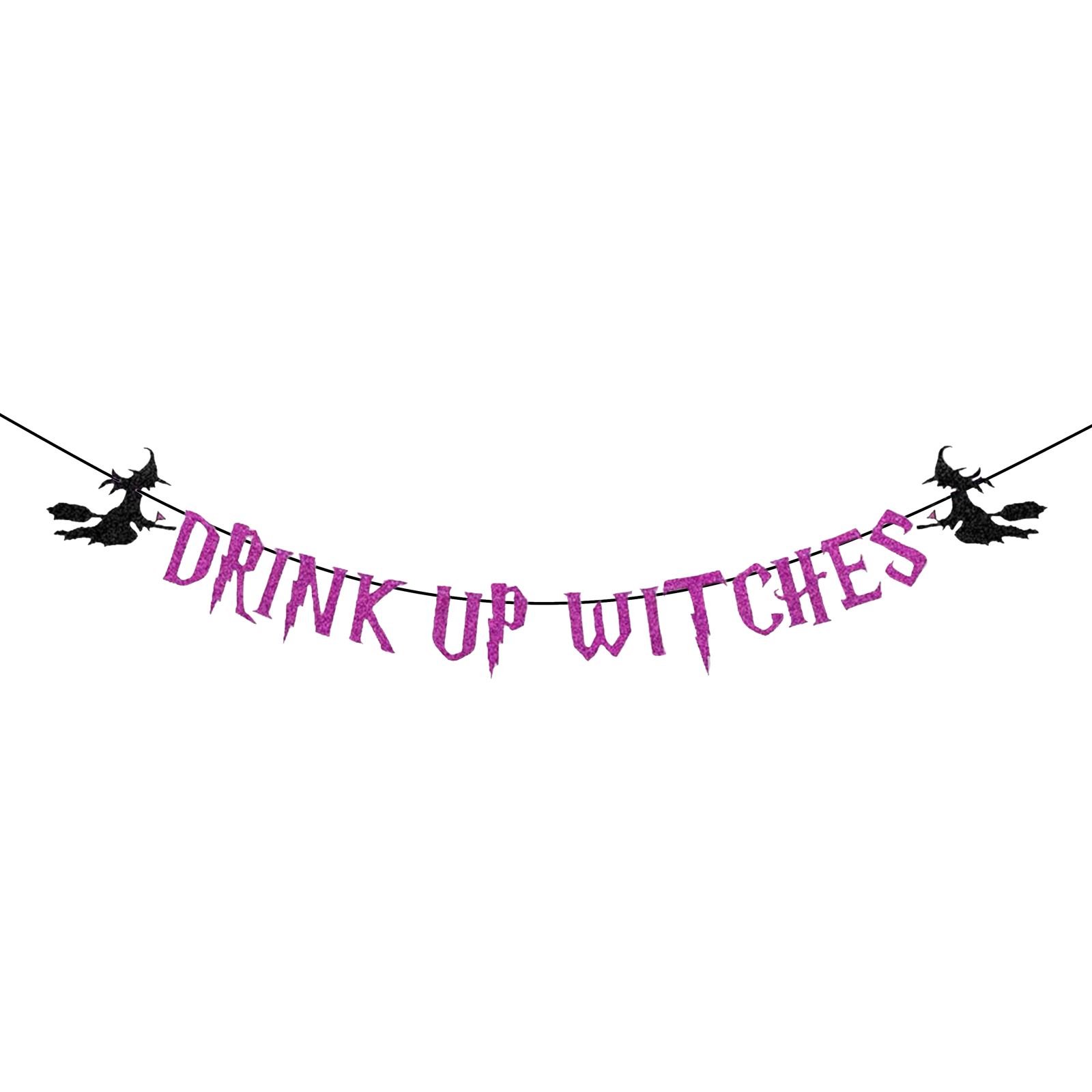 Drink Up Witches Glitter Letter Banner 3m