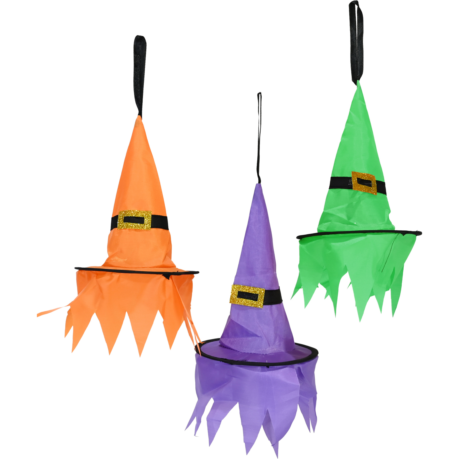 Coloured Witch Hat Hanging Decorations (Pack of 3) 
