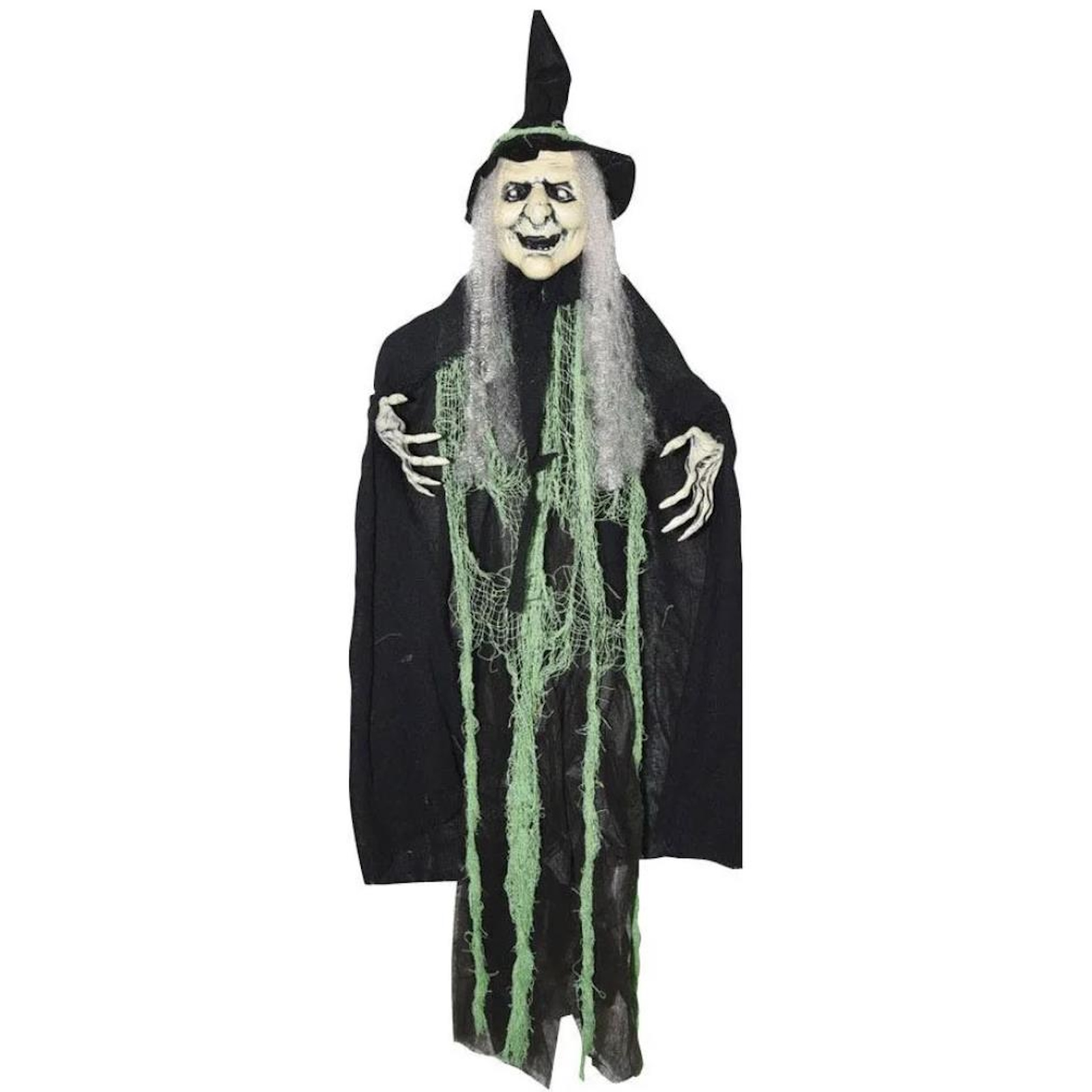 Old Witchy Hanging Halloween Prop - Green