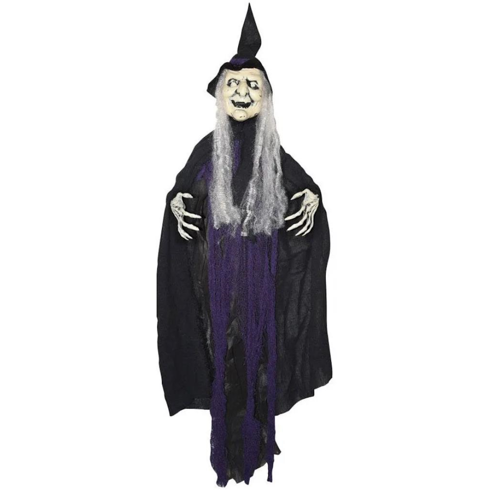 Old Witchy Hanging Halloween Prop - Purple