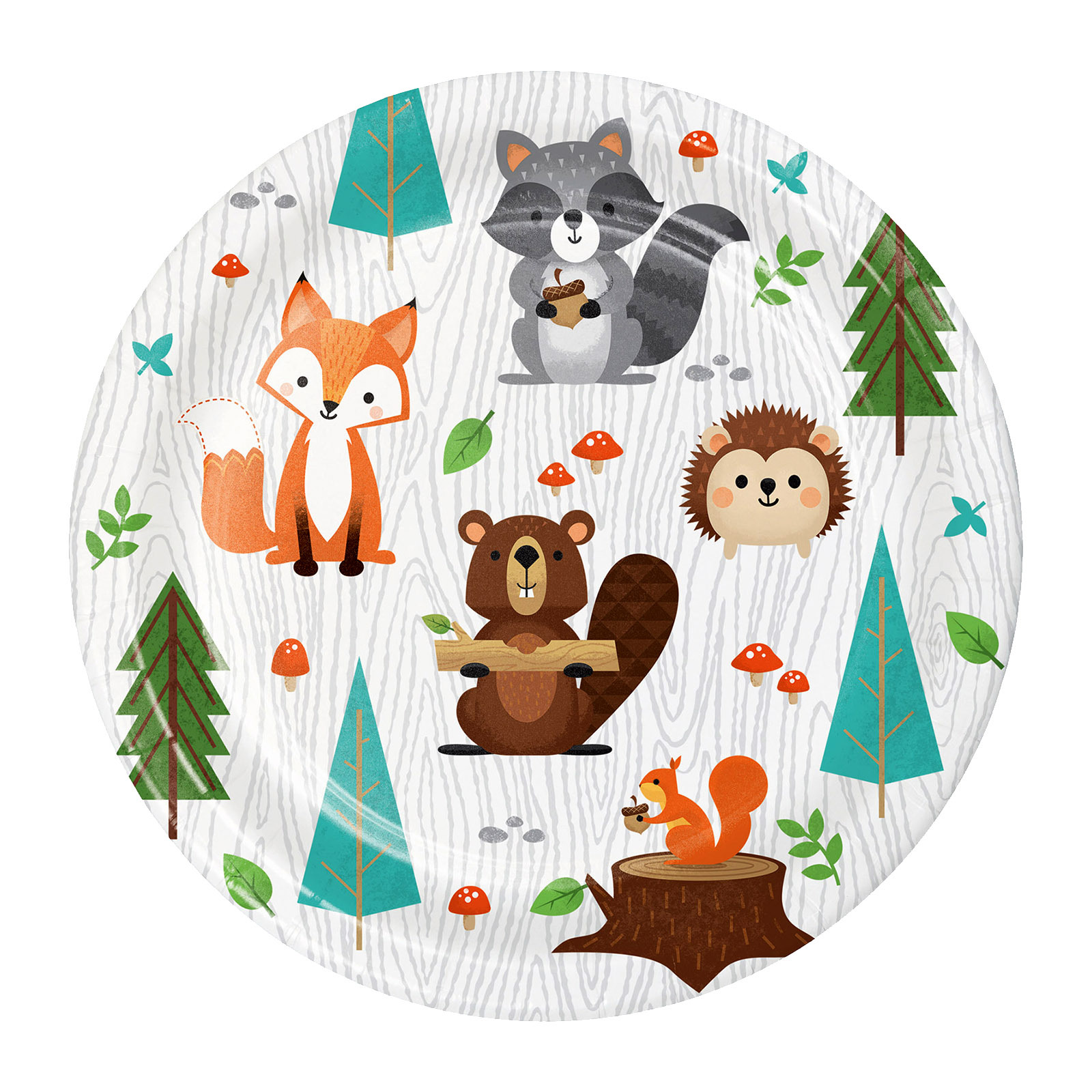 Woodland Animal Small Paper Plates (Pack of 8)