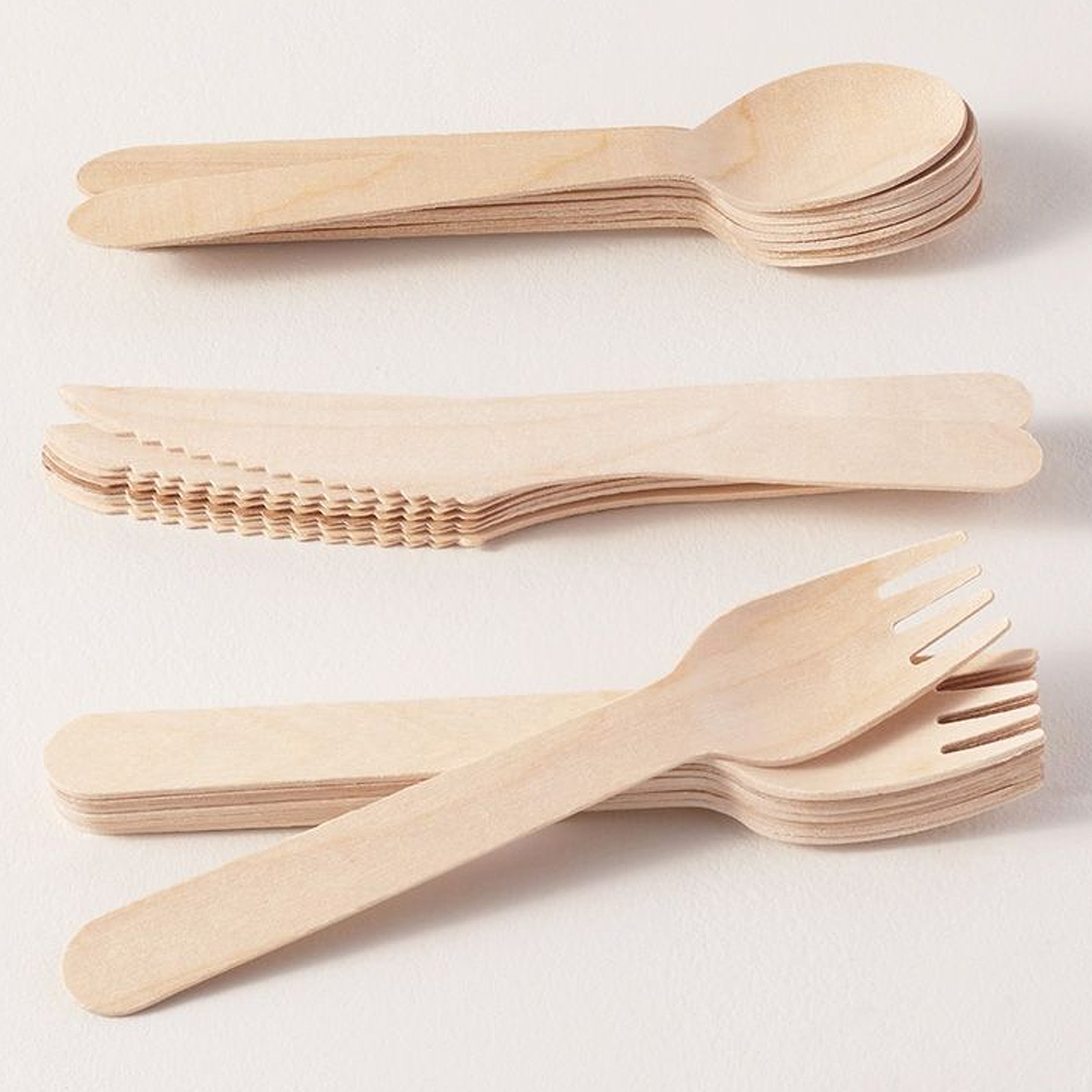 Wooden Cutlery Set (Bulk pack of 100)