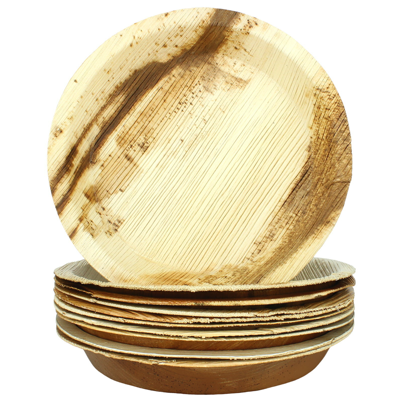 Natural Palm Leaf Small Round Plates (Pack of 10)