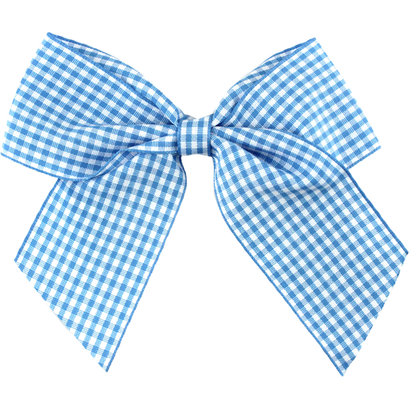 Blue Gingham Checker Bow Hair Clip