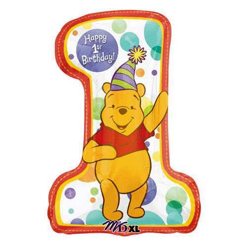 Winnie the Pooh 1st Birthday Supershape Jumbo Helium Balloon