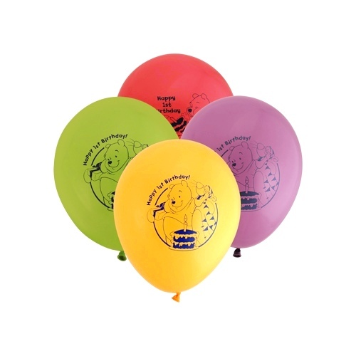 Winnie the Pooh 1st Birthday Balloons (Pack of 6)