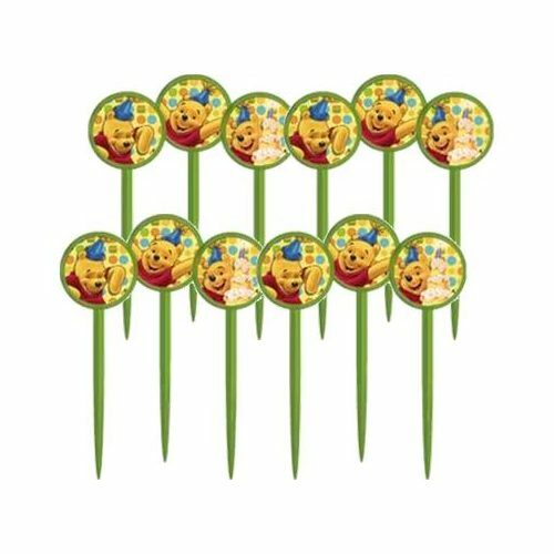 Winnie the Pooh 1st Birthday Cupcake Picks (Pack of 12)