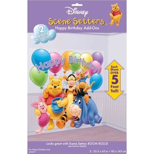 Winnie the Pooh Happy Birthday Scene Setter Wall Decorations