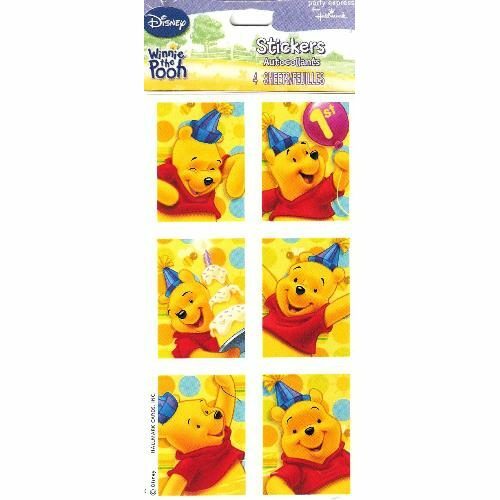 Winnie the Pooh 1st Birthday Stickers (Pack of 24)