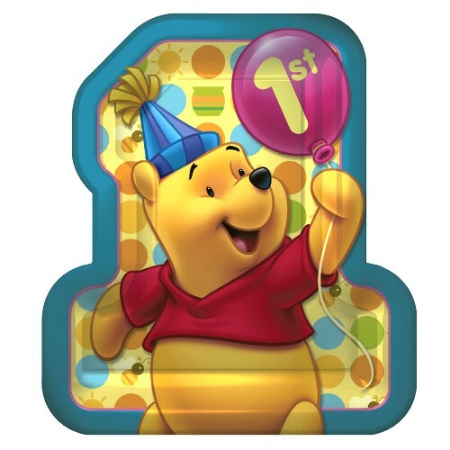 Winnie the Pooh 1st Birthday Large Paper Plates (Pack of 8)