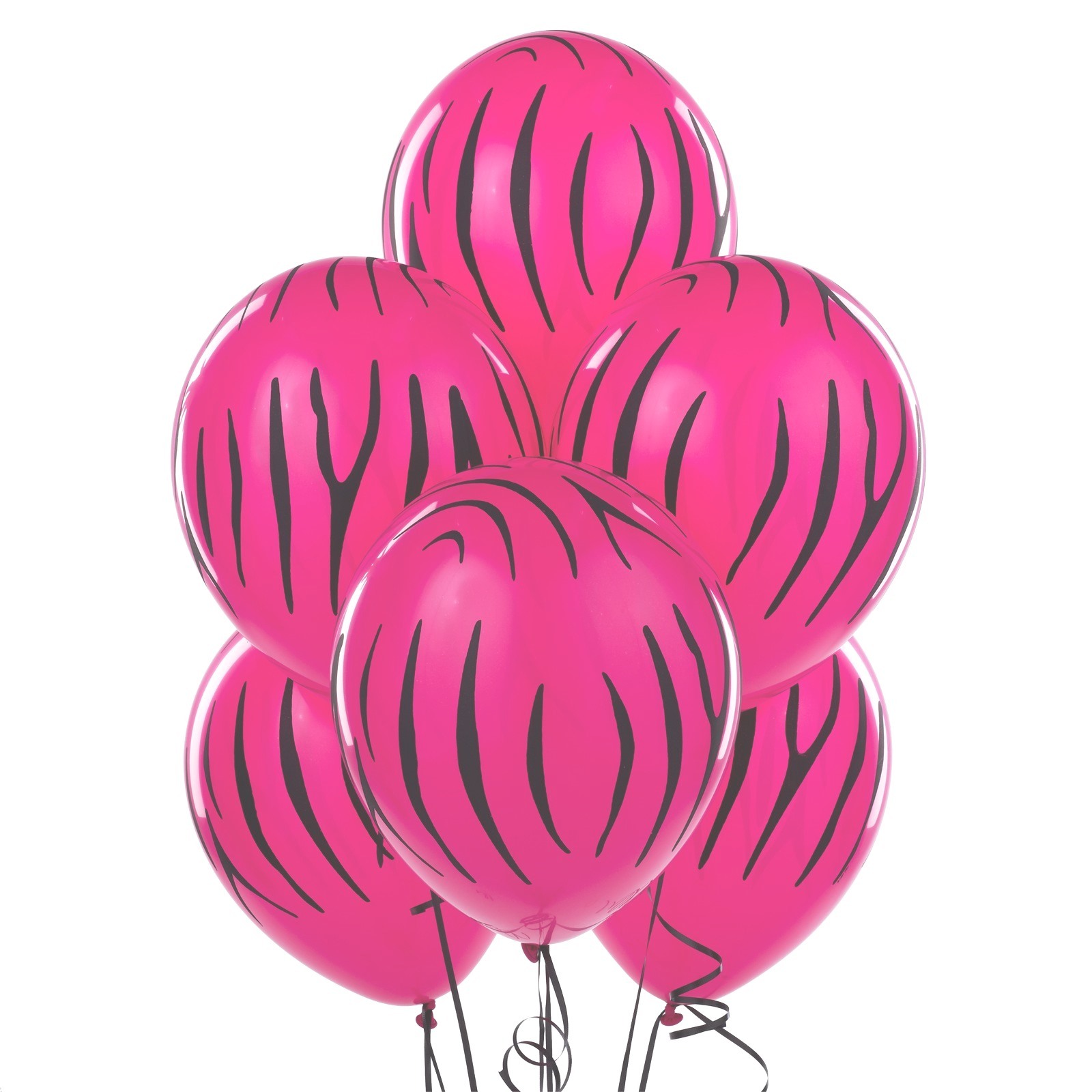 Pink Zebra Stripe Balloons (Pack of 12)