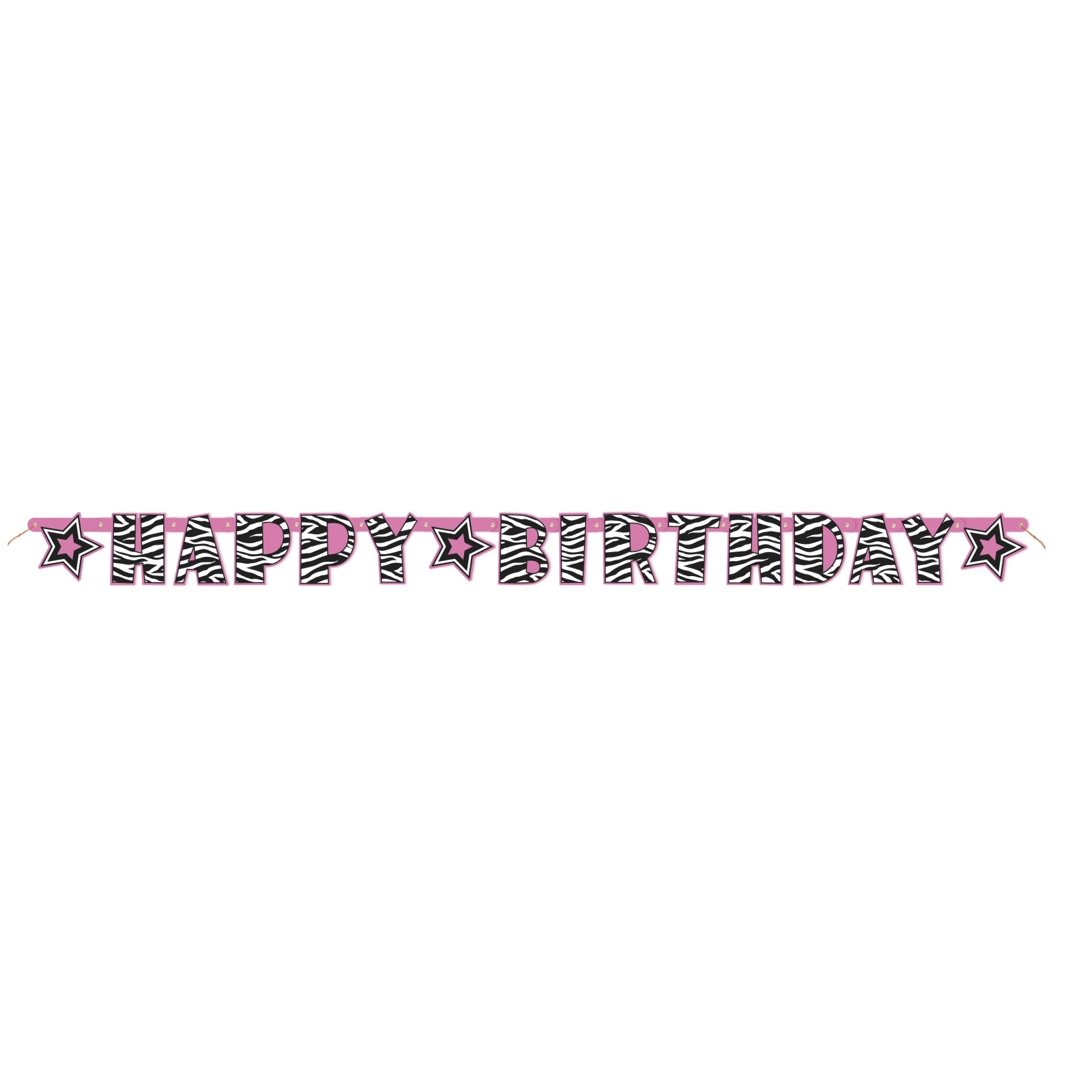 Zebra Passion Happy Birthday Banner