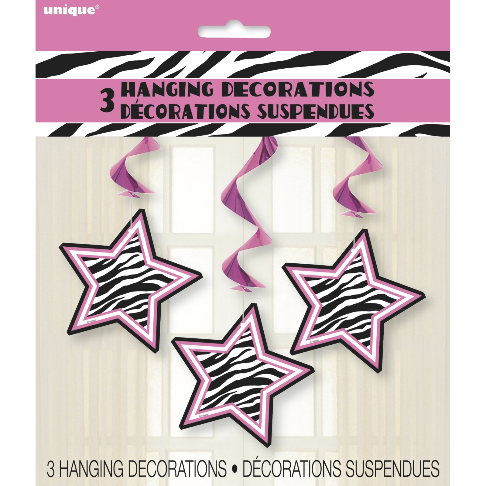 Zebra Passion Hanging Decorations (Pack of 3)