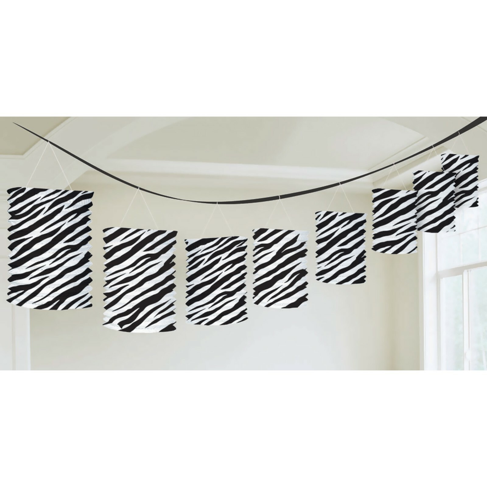 Zebra Print Paper Lantern Garland