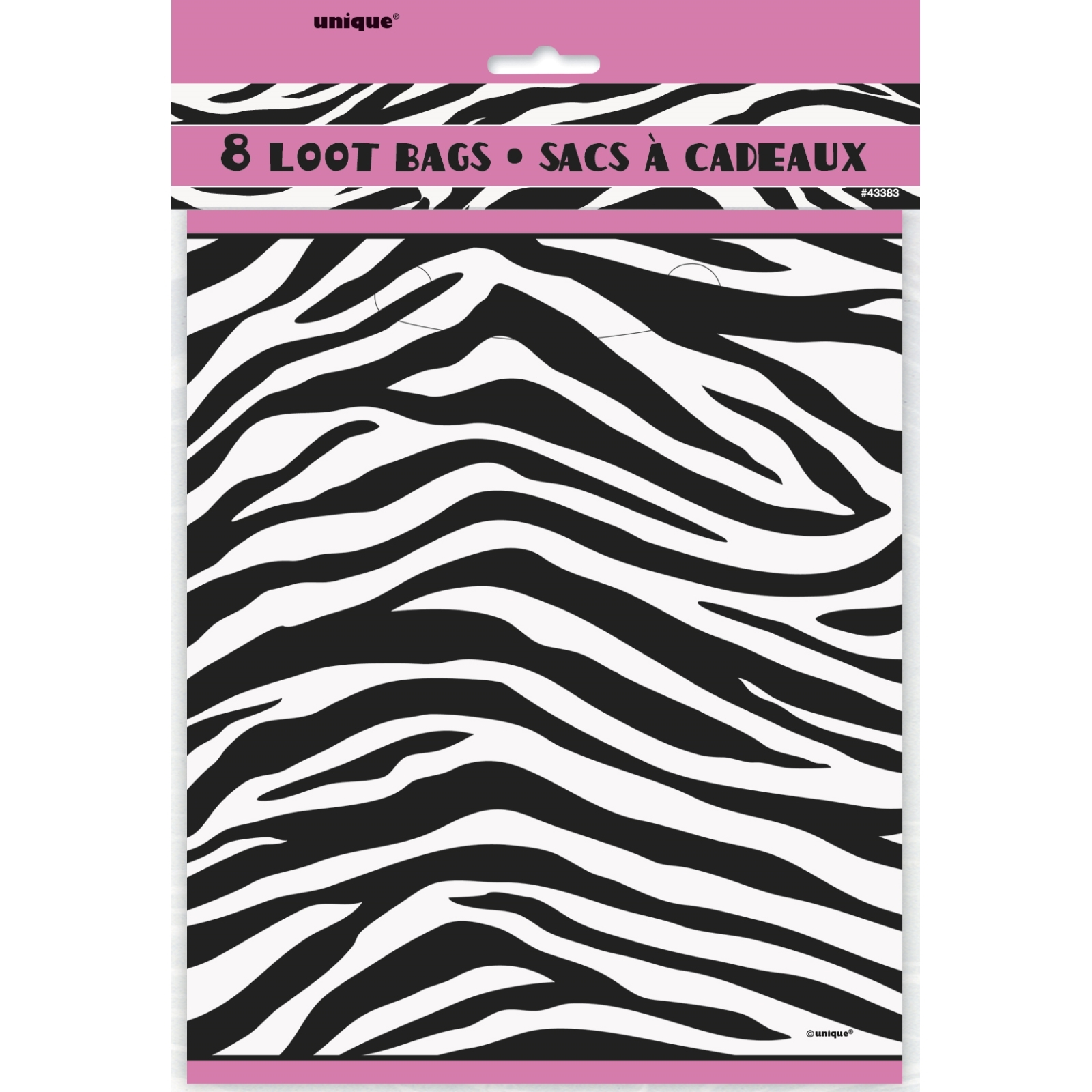 Zebra Passion Lolly/Treat Bags (Pack of 8)