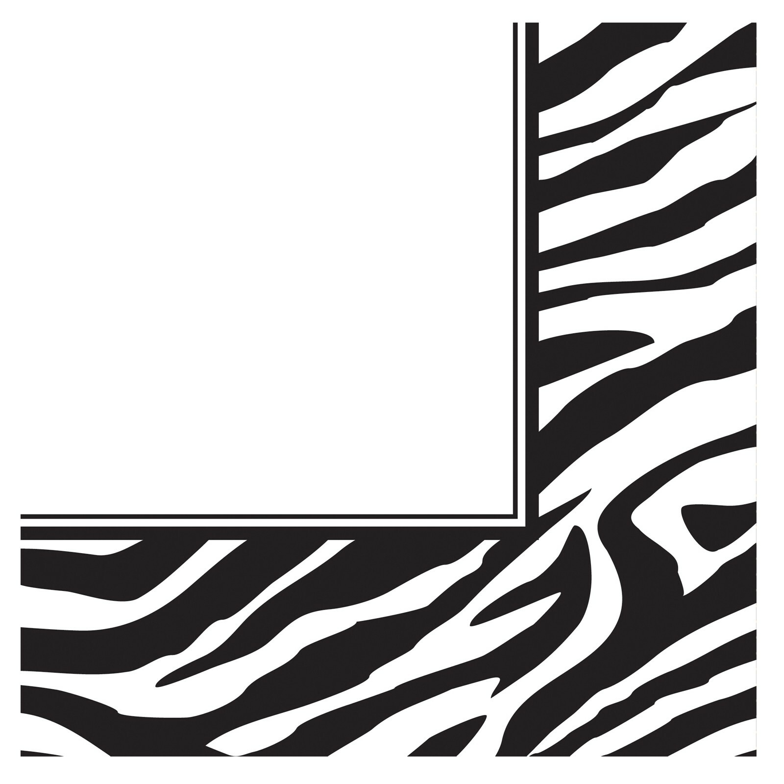 Zebra Print Large Napkins / Serviettes (Pack of 16)